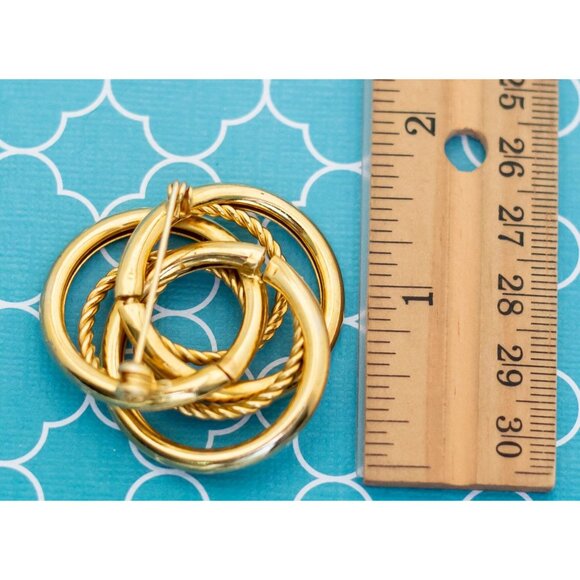 Vintage Golden Circles Brooch - R29 - Picture 2 of 2